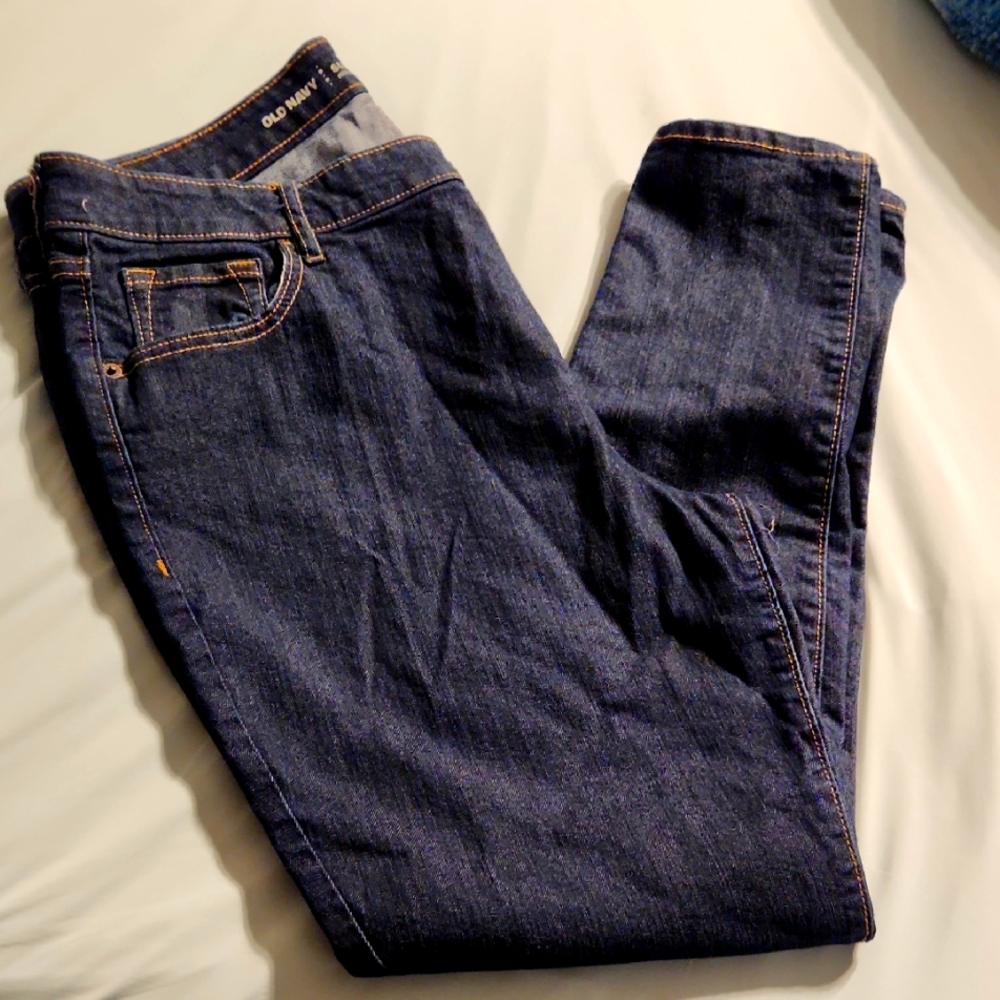Old Navy Super Skinny Mid-rise Dark Wash Jeans Size 16